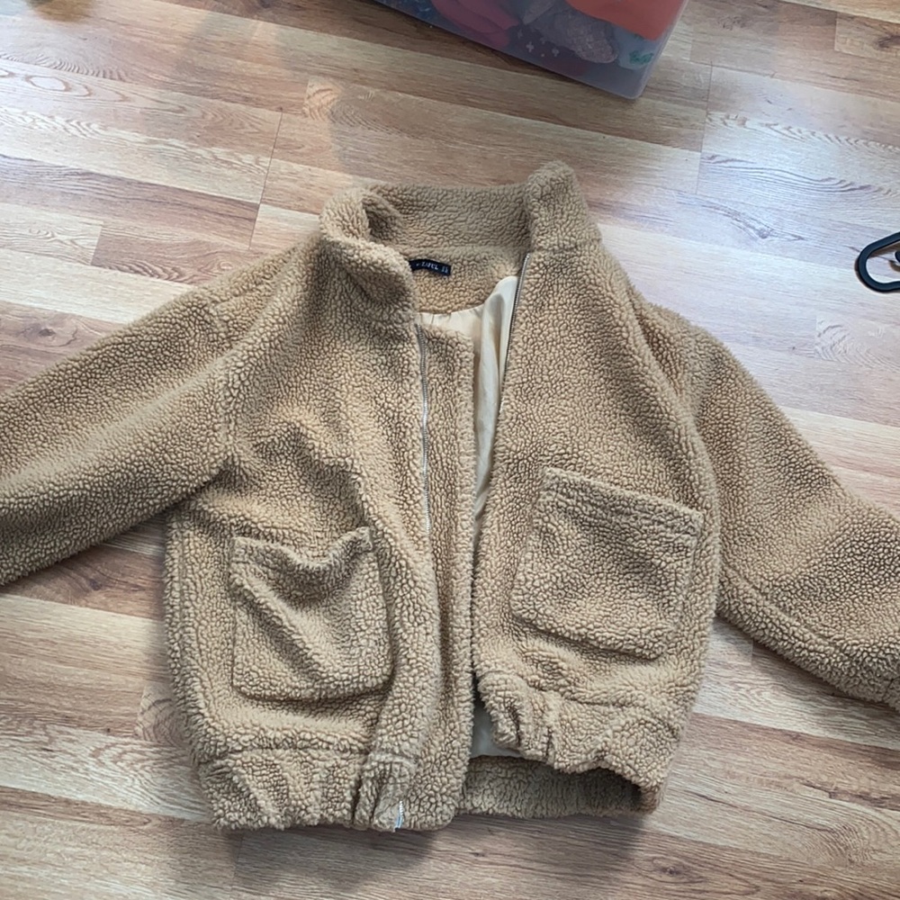 Oversized teddy bear jacket